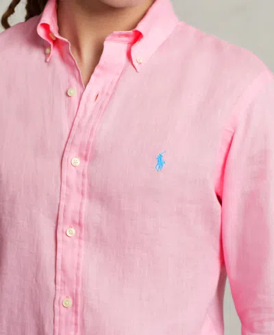 Polo Ralph Lauren Polo Pony-embroidered Cotton-blend Shirt In Pink