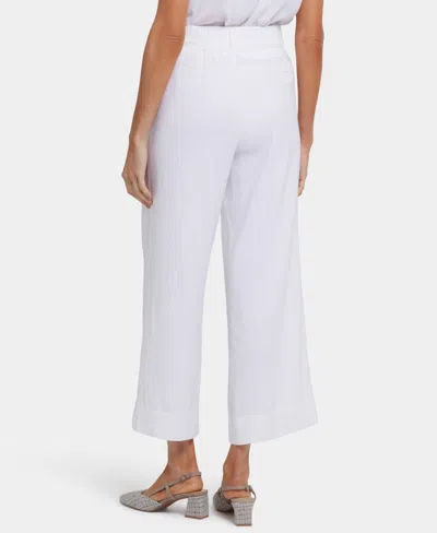Nydj Waverly Linen Blend Wide Leg Pants In White