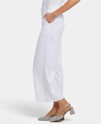 Nydj Waverly Linen Blend Wide Leg Pants In White