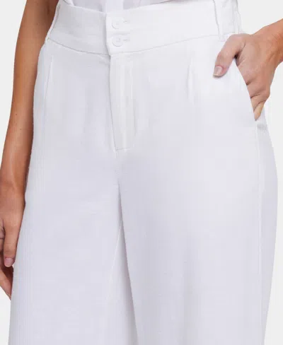Nydj Waverly Linen Blend Wide Leg Pants In White