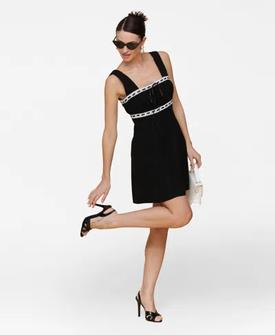Avec Les Filles Women's Lace-trim Fit & Flare Dress
