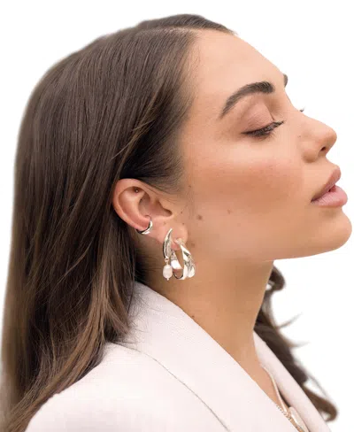 Ettika Liquid Luxe Cultured Freshwater Pearl Drop Earrings