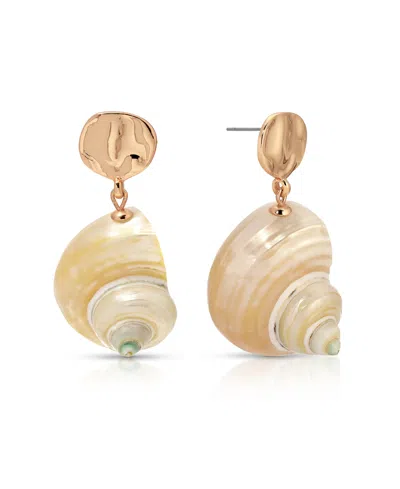Ettika Sunken Treasure Shell Drop Earrings