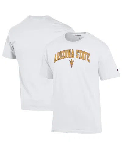 Champion Men'sâ White Arizona State Sun Devils Arched Logo T-shirt In Multi