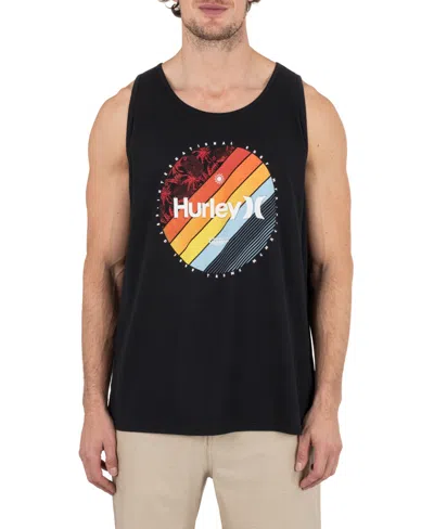 Hurley Men's Linear Palm Tank Top In Black