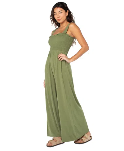 Roxy Just Passing By Smocked Jumpsuit