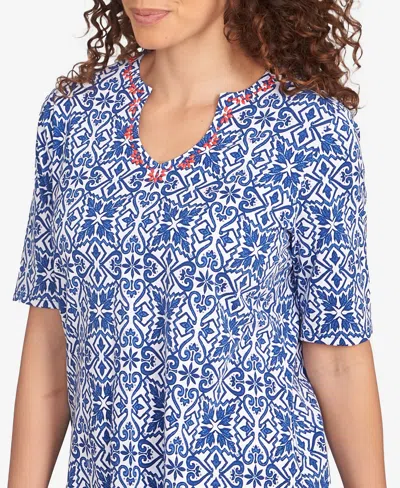 Ruby Rd. Petite Pacific Medallions Embellished Knit Top