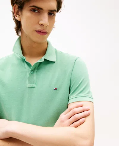 Tommy Hilfiger Regular Fit Stretch Tommy Polo In Green