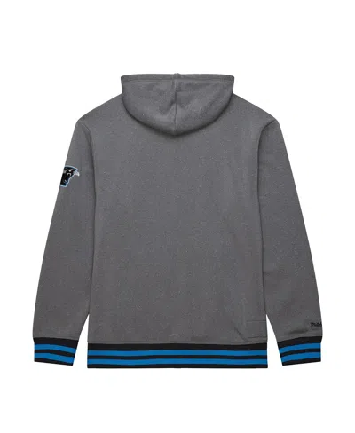 Mitchell & Ness Men's Heather Gray Carolina Panthers Vintage Logo Snow Washed Fleece Pullover Hoodie