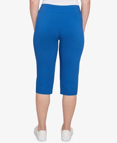 Ruby Rd. Petite Ladder Hem Americana Clamdigger Pullover Pants In Blue