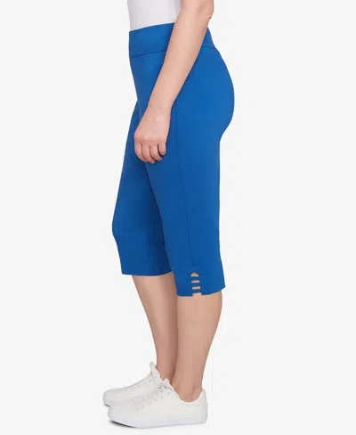 Ruby Rd. Petite Ladder Hem Americana Clamdigger Pullover Pants In Blue