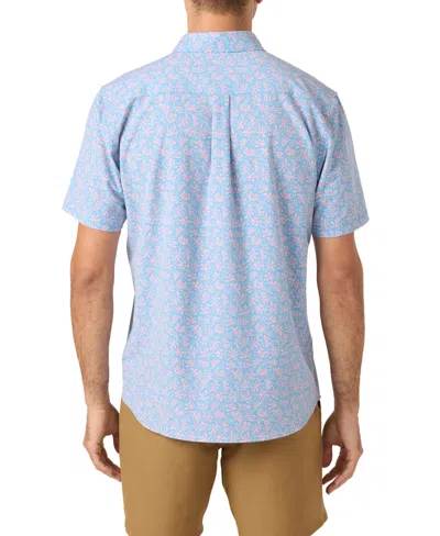 O'neill Trvlr Upf Traverse Print Short Sleeve Performance Button-up Shirt In Blue