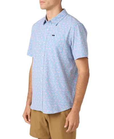 O'neill Trvlr Upf Traverse Print Short Sleeve Performance Button-up Shirt In Blue