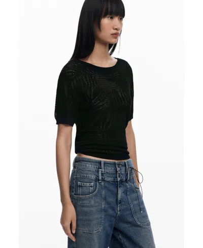 Desigual Women's Openwork Knit T-shirt