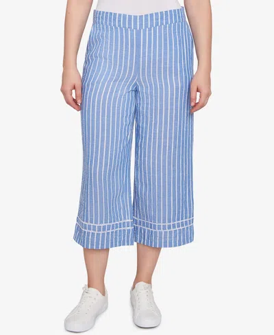 Ruby Rd. Petite Yarn Dye Stripe Relaxed Soft Capri Pants