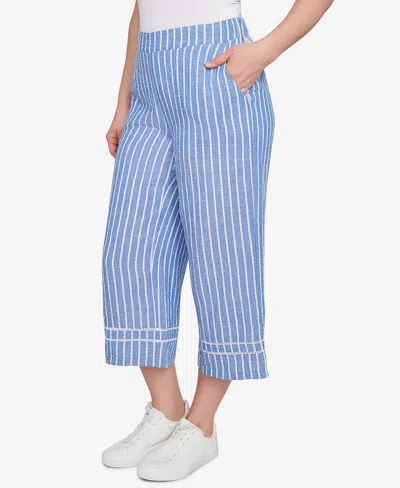 Ruby Rd. Petite Yarn Dye Stripe Relaxed Soft Capri Pants
