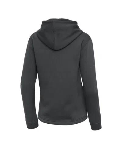Antigua Women's Pewter San Francisco Giants Contemporary Quarter-zip Hoodie In Black