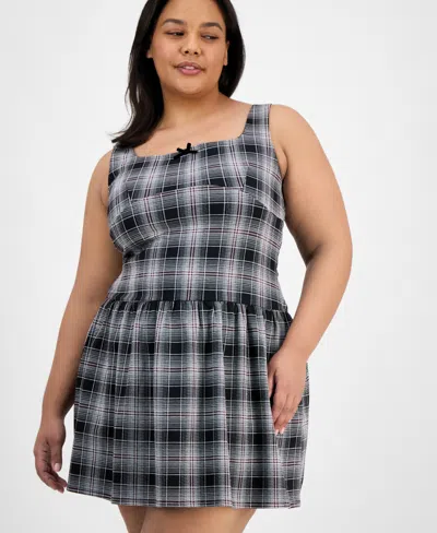 Planet Heart Trendy Plus Size Plaid Drop-waist Dress