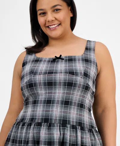 Planet Heart Trendy Plus Size Plaid Drop-waist Dress