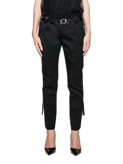 Dsquared2 Black Wool Trousers With Side Band