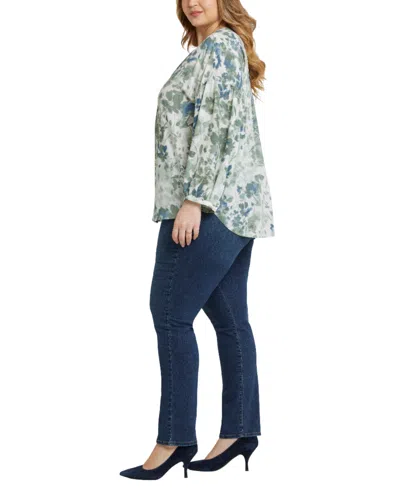 Nydj Plus Size Paulina Peasant Blouse Long Sleeve Top
