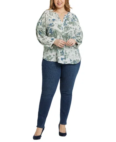 Nydj Plus Size Paulina Peasant Blouse Long Sleeve Top