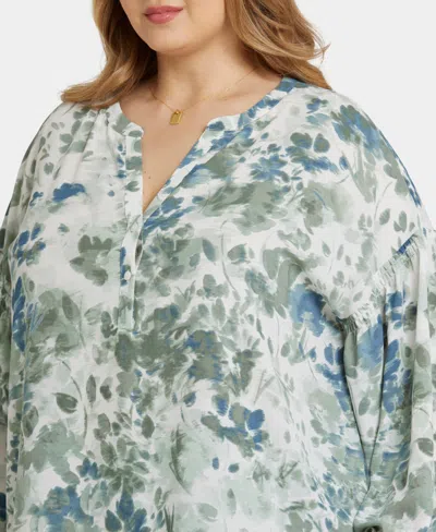 Nydj Plus Size Paulina Peasant Blouse Long Sleeve Top