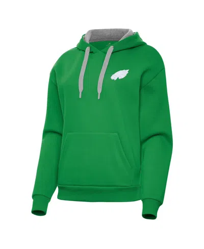 Antigua Women's Kelly Green Philadelphia Eagles St. Patrick's Day Victory Pullover Hoodie