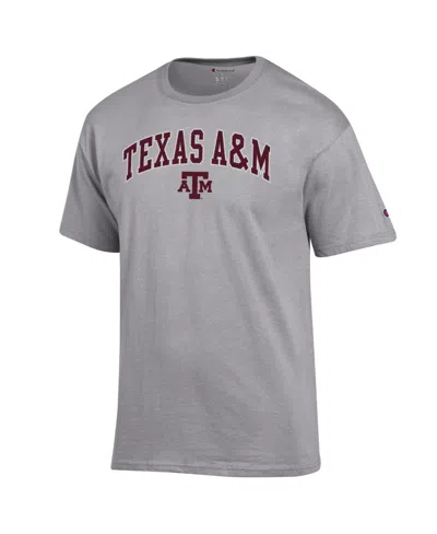 Champion Men'sâ Heather Gray Texas A&m Aggies Arch Over Logo T-shirt In Gray