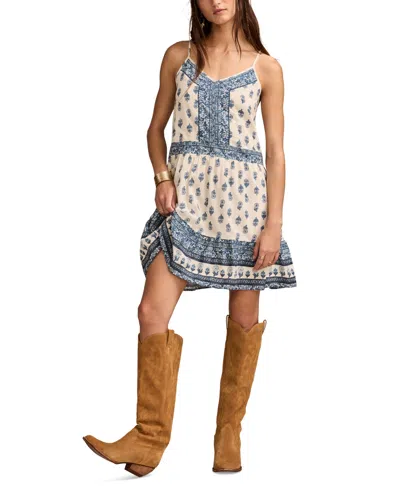 Lucky Brand Border Print Cotton Minidress In Multi