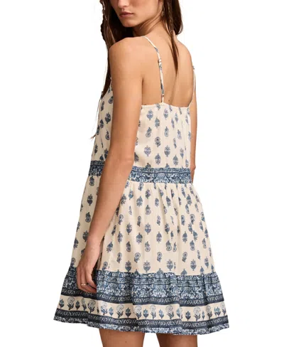 Lucky Brand Border Print Cotton Minidress In Multi