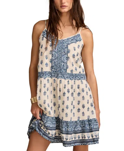 Lucky Brand Border Print Cotton Minidress In Multi