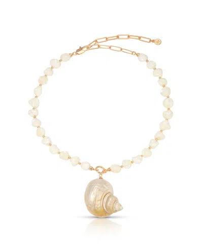 Ettika Sunken Treasure Shell Pendant Necklace In Gold