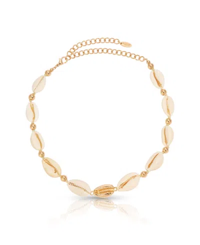 Ettika Out To Sea Cowrie Shell Choker Necklace In Gold