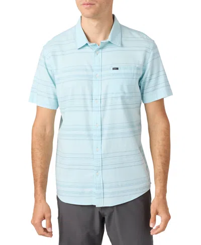 O'neill Seafaring Stripe Stretch Short Sleeve Button-up Shirt In Blue