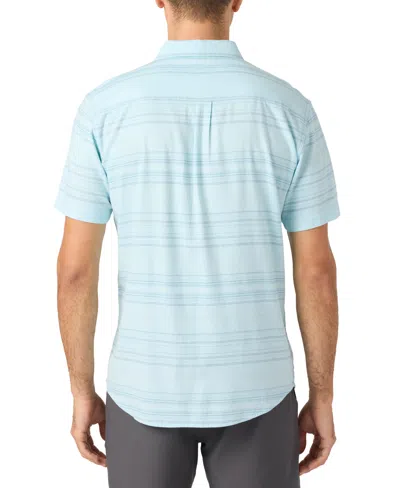 O'neill Seafaring Stripe Stretch Short Sleeve Button-up Shirt In Blue