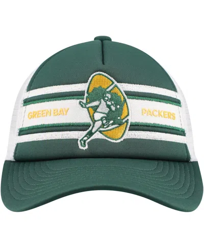 Mitchell & Ness Big Boys And Girls Green Green Bay Packers Stripe Trucker Adjustable Hat In Green