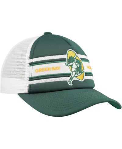Mitchell & Ness Big Boys And Girls Green Green Bay Packers Stripe Trucker Adjustable Hat In Green