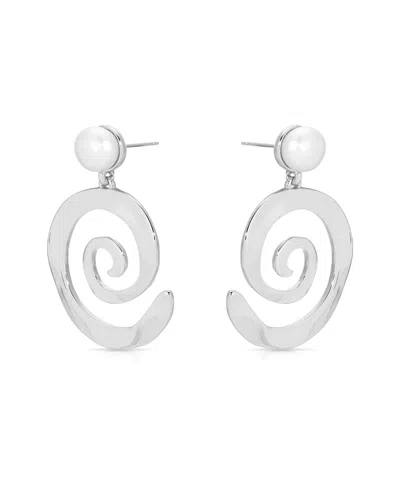 Ettika Aura Swirl Mother Of Pearl Drop Earrings