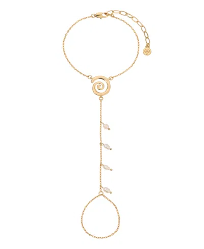 Ettika Aura Cultured Freshwater Pearl Hand Chain In Gold
