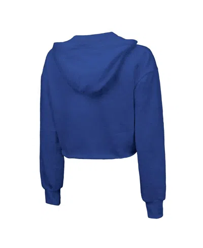Majestic Women's Royal New York Knicks Tri-blend Cropped Pullover Hoodie