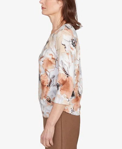Alfred Dunner Petite Watercolor Floral Top