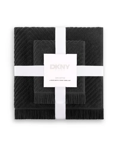 Dkny Herringbone Cotton 4-pc. Towel Set