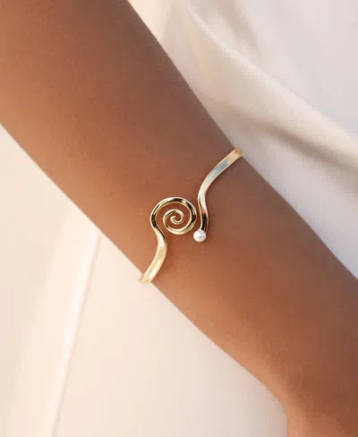Ettika Mini Aura Swirl Imitation Pearl Cuff Bracelet