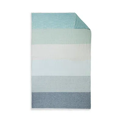 Matouk Como 360 Beach Wrap Linen Throw In Blue