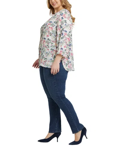 Nydj Plus Size Pintuck Blouse Sleeve Top