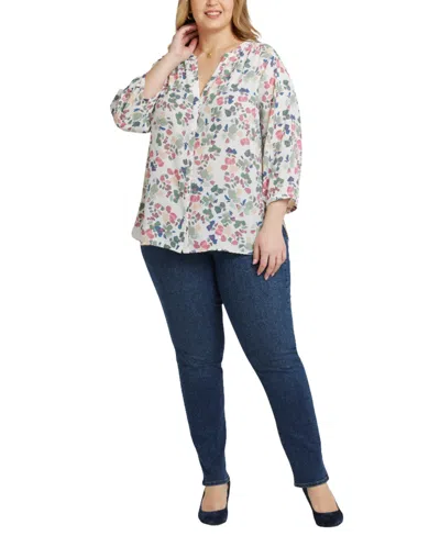 Nydj Plus Size Pintuck Blouse Sleeve Top