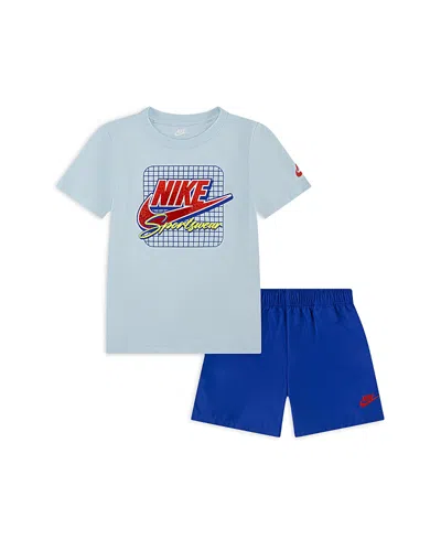 Nike Boys' Logo Tee & Shorts Set - Little Kid In Blue