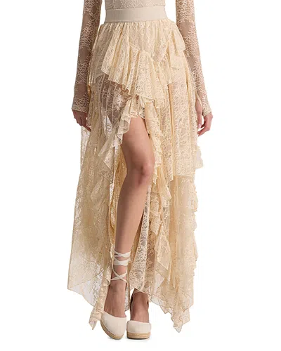 Alice And Olivia Karys Mixed Media Skirt In Yellow