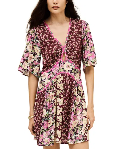 Ba&sh Indrea Floral-print Flutter-sleeve Dress In Multi